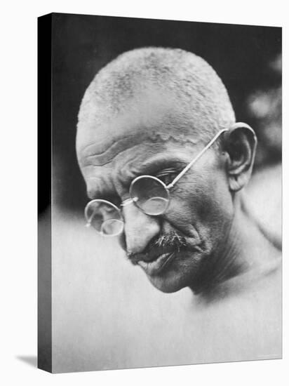Portrait of Pacifist and Advocate of India's Independence from Great Britain, Mohandas Gandhi-null-Premier Image Canvas