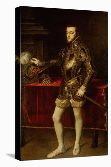 Portrait of Philip II in Armor-Titian (Tiziano Vecelli)-Premier Image Canvas