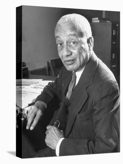 Portrait of Philosopher Alain Leroy Locke Sitting at Desk in Office at Howard University-Alfred Eisenstaedt-Premier Image Canvas