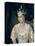 Portrait of Queen Elizabeth II wearing coronation robes and the Imperial State Crown-Lydia de Burgh-Premier Image Canvas