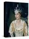 Portrait of Queen Elizabeth II wearing coronation robes and the Imperial State Crown-Lydia de Burgh-Premier Image Canvas