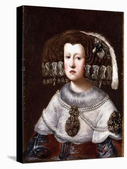 Portrait of Queen Mariana of Austria, Small Half-Length-Diego Velazquez-Premier Image Canvas