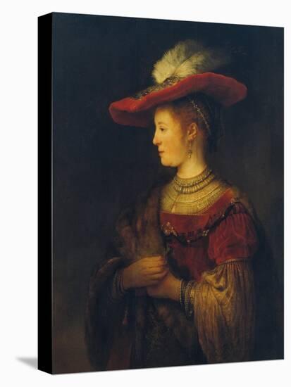 Portrait of Saskia Van Uylenburgh, the Artist's Wife, 1633/34-Rembrandt van Rijn-Premier Image Canvas