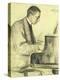 Portrait of Sergei Vasilievich Rachmaninov at the Piano, 1916-Leonid Osipovic Pasternak-Premier Image Canvas