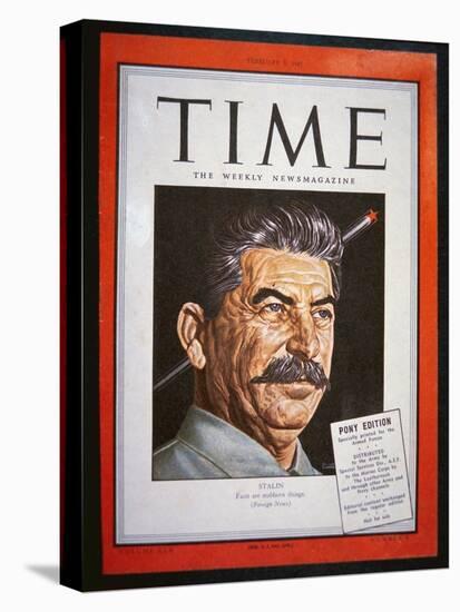 Portrait of Stalin on the Cover of 'Time' Magazine, 1945 (Colour Litho)-American-Premier Image Canvas