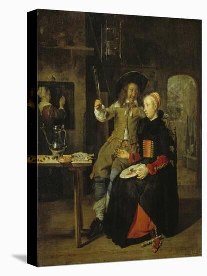 Portrait of the Artist with His Wife Isabella De Wolff in a Tavern, 1661-Gabriel Metsu-Premier Image Canvas