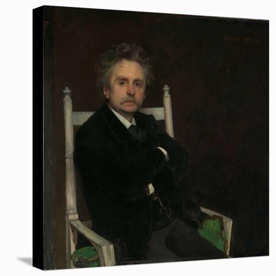 Portrait of the Composer Edvard Grieg, 1891 (Oil on Canvas)-Hjalmer Eilif Emanuel Peterssen-Premier Image Canvas