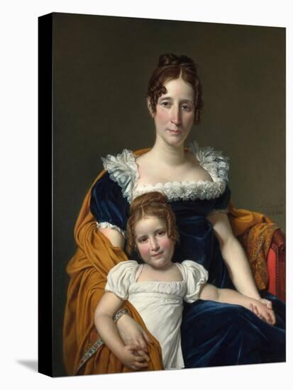 Portrait of the Comtesse Vilain XIIII and Her Daughter, 1816-Jacques Louis David-Premier Image Canvas