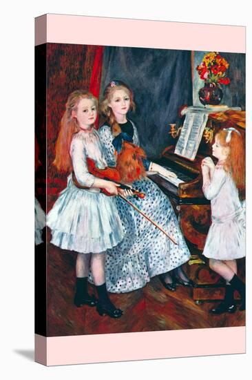 Portrait of The Daughters of Catulle Mend?At The Piano-Pierre-Auguste Renoir-Stretched Canvas