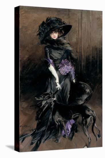 Portrait of the Marchesa Luisa Casati with a Greyhound, 1908-Giovanni Boldini-Premier Image Canvas