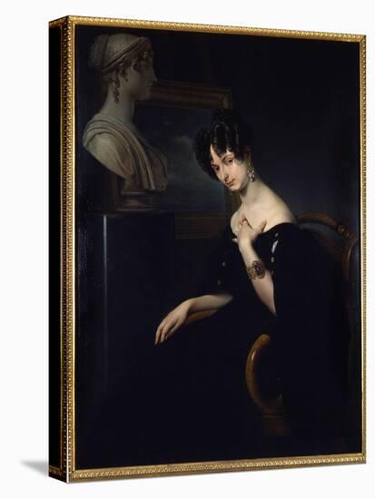 Portrait of the Marquise Cristina Trivulzio, Princess of Belgiojoso (Belgium) (1808-1871), Italian-Francesco Hayez-Premier Image Canvas