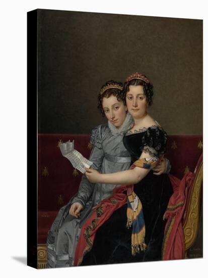 Portrait of the Sisters Zénaïde and Charlotte Bonaparte, 1821-Jacques Louis David-Premier Image Canvas