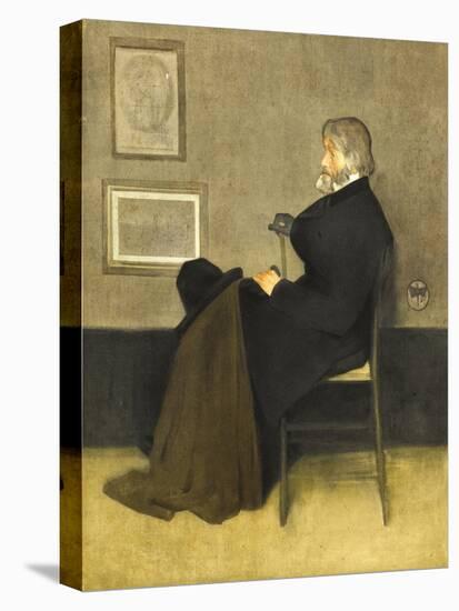 Portrait of Thomas Carlyle, C.1880 (Hand-Coloured Photogravure, on White Wove Paper)-James Abbott McNeill Whistler-Premier Image Canvas