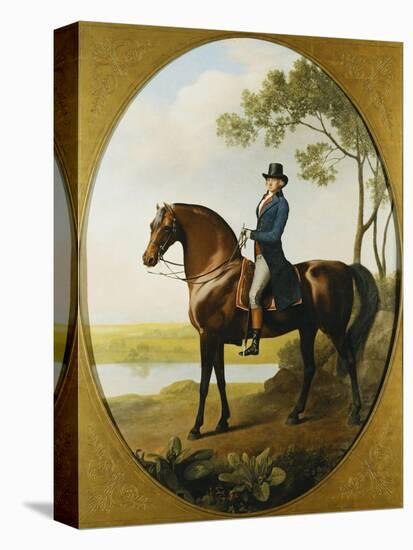 Portrait of Warren Hastings, on His Celebrated Arabian, Wearing a Blue Coat and Grey Breeches-George Stubbs-Premier Image Canvas