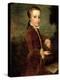 Portrait of Wolfgang Amadeus Mozart (1756-91) Aged Eight, Holding a Bird's Nest, 1764-65-Johann Zoffany-Premier Image Canvas