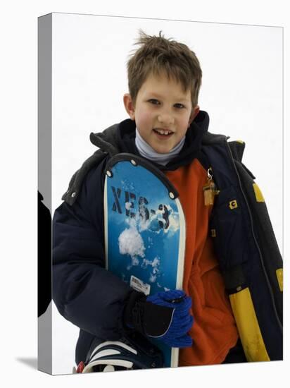 Portrait of Young Boy Snowboarder Model Release 2612, New York, USA-Paul Sutton-Premier Image Canvas