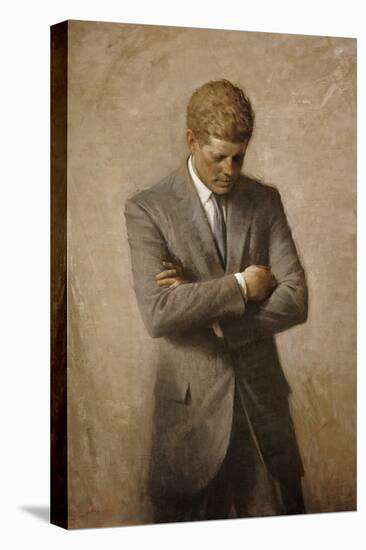 Portrait Painting of President John Fitzgerald Kennedy-Stocktrek Images-Stretched Canvas