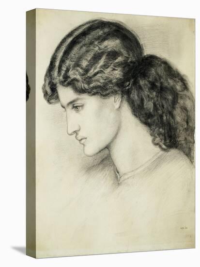 Portrait Sketch of a Ladies Head by Dante Gabriel Rossetti-Stapleton Collection-Premier Image Canvas
