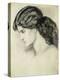 Portrait Sketch of a Ladies Head by Dante Gabriel Rossetti-Stapleton Collection-Premier Image Canvas