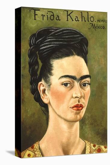 Portrait with Gold Dress-Frida Kahlo-Stretched Canvas