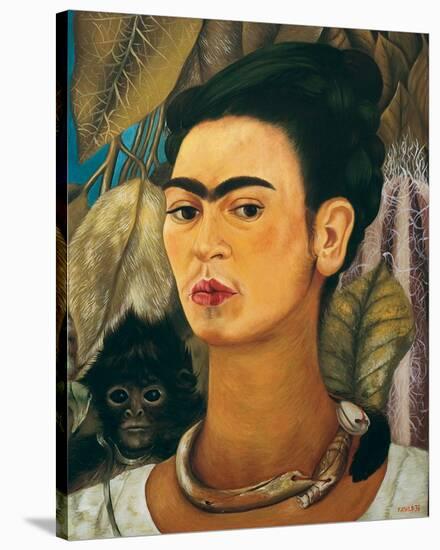 Portrait with Monkey1938-Frida Kahlo-Stretched Canvas