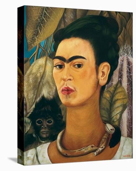 Portrait with Monkey1938-Frida Kahlo-Stretched Canvas