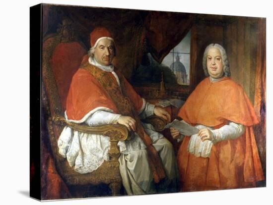 Portraits of Pope Benedict XIV (1675 - 1758) and Cardinal Silvio Valenti Gonzague. Painting by Giov-Giovanni Paolo Pannini or Panini-Premier Image Canvas