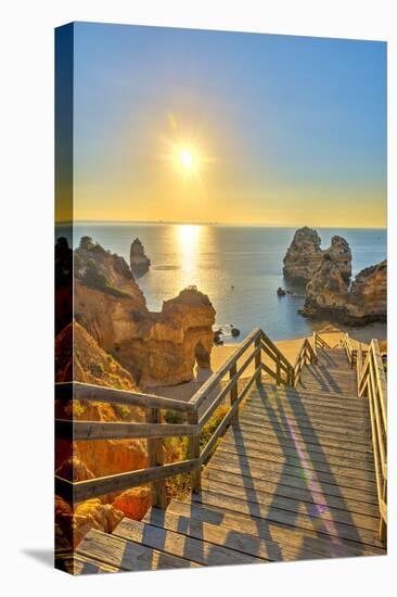 Portugal, Algarve, Lagos, Sunrise over Camilo Beach (Praia Do Camilo)-Alan Copson-Premier Image Canvas