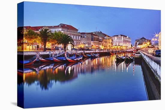 Portugal, Aveiro, Moliceiro Boats Along the Main Canal of Aveiro-Terry Eggers-Premier Image Canvas