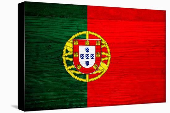 Portugal Flag Design with Wood Patterning - Flags of the World Series-Philippe Hugonnard-Stretched Canvas