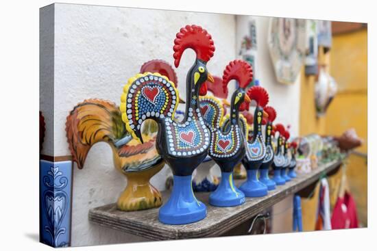 Portugal, Obidos, Traditional Painted Black Roosters-Lisa S. Engelbrecht-Premier Image Canvas