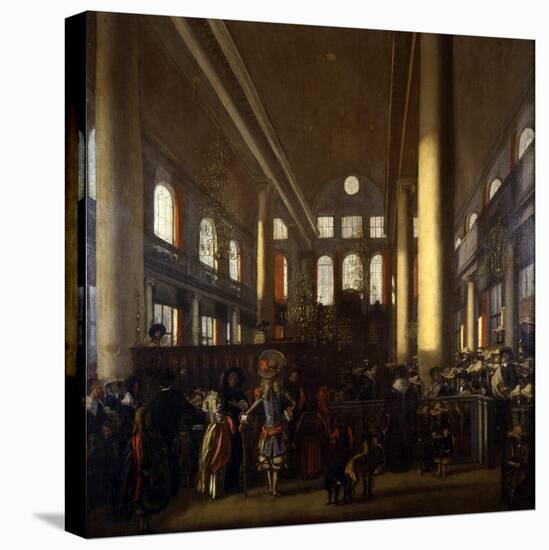 Portuguese Synagogue in Amsterdam, C.1680-Emanuel de Witte-Premier Image Canvas