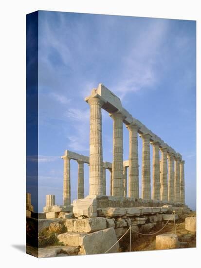 Poseidon Temple  in the evening light in  Sounion National Park, Attica, Greece-Rainer Hackenberg-Premier Image Canvas