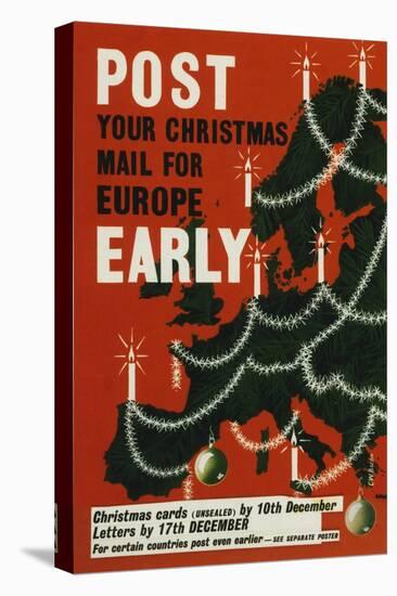 Post Your Christmas Mail for Europe Early-Cecil Walter Bacon-Stretched Canvas