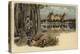 Postcard Depicting a Man with a Shot Stag with Moritzburg Castle in the Background-German School-Premier Image Canvas