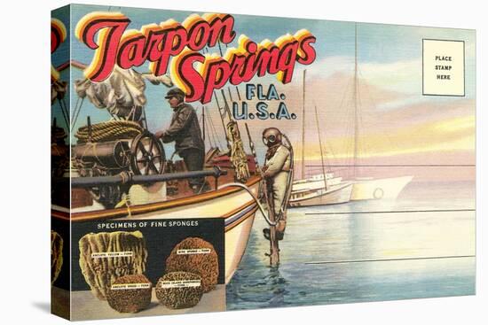Postcard Folder, Tarpon Springs, Florida-null-Stretched Canvas