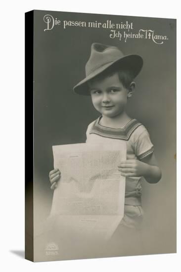 Postcard of a German Boy, Reading Newspaper, 1913-German photographer-Premier Image Canvas