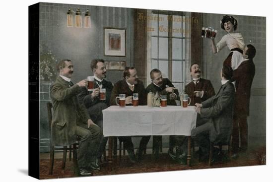 Postcard of Germans Drinking Beer and Having Fun with the Waitress, Sent in 1913-German photographer-Premier Image Canvas