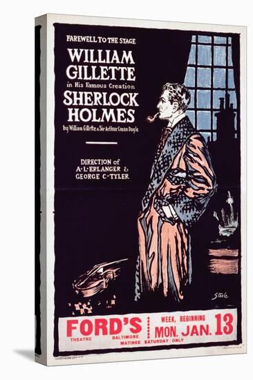 Poster Advertising a Production of Sherlock Holmes Starring William Gillette-null-Premier Image Canvas