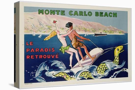 Poster Advertising Monte Carlo Beach, Printed by Draeger, Paris, C.1932 (Colour Litho)-Sem-Premier Image Canvas
