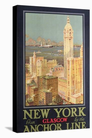 Poster Advertising New York from Glasgow by the 'Anchor Line'-null-Premier Image Canvas