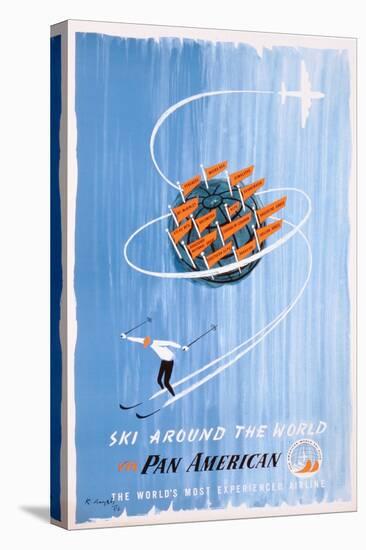 Poster Advertising 'Pan American' Flights to Skiing Destinations, 1956-null-Premier Image Canvas