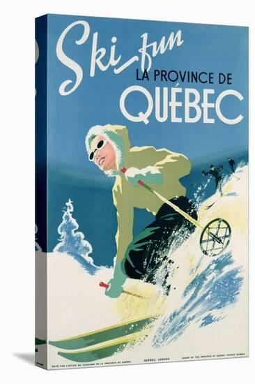 Poster Advertising Skiing Holidays in the Province of Quebec, c.1938-null-Premier Image Canvas