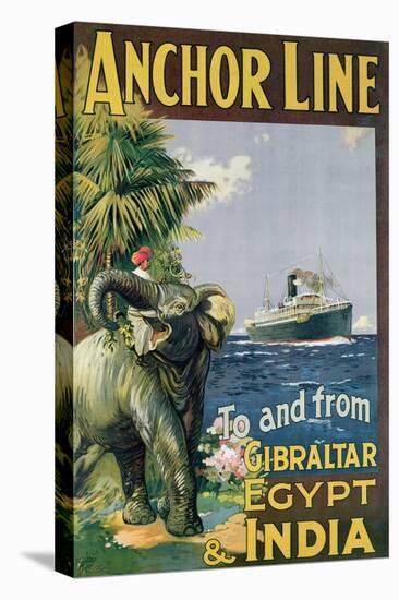 Poster Advertising the 'Anchor Line' to and from Gibraltar, Egypt and India-null-Premier Image Canvas