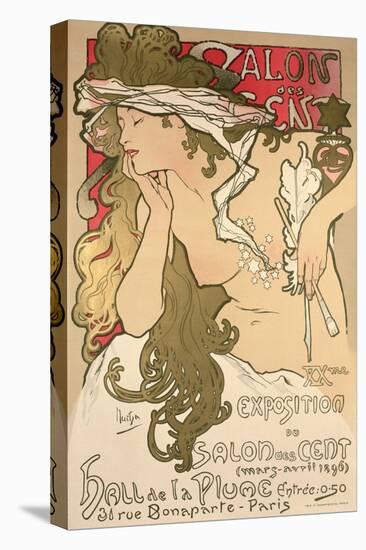 Poster Advertising the Salon Des Cent Exposition at the Hall De La Plume, 1896-Alphonse Mucha-Premier Image Canvas