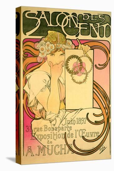 Poster Advertising the 'Salon Des Cent' Mucha Exhibition, 1897-Alphonse Mucha-Premier Image Canvas