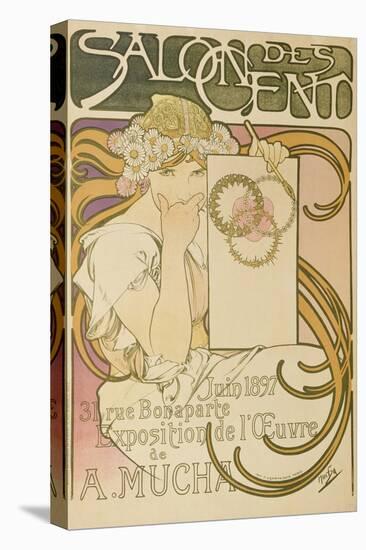 Poster Advertising the 'Salon Des Cent' Mucha Exhibition, 1897-Alphonse Mucha-Premier Image Canvas