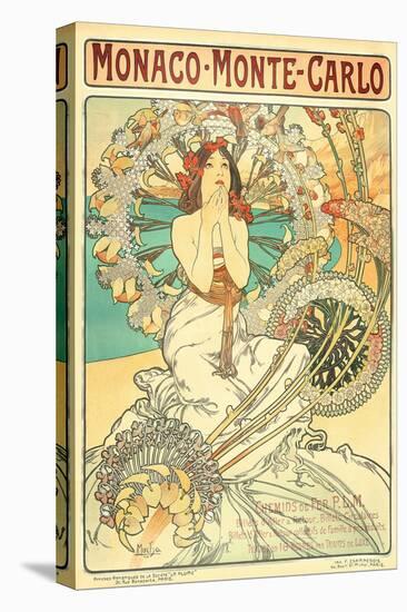 Poster Advertising Trains to Monte Carlo, Monaco, 1897-Alphonse Mucha-Premier Image Canvas