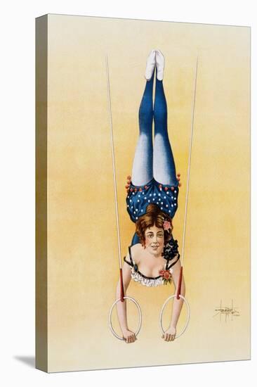 Poster Depicting a Female Acrobat Using Rings-null-Premier Image Canvas