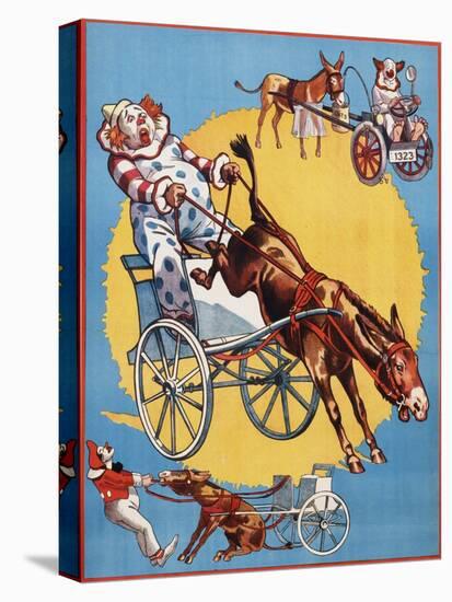 Poster Depicting Clowns and Donkeys-null-Premier Image Canvas